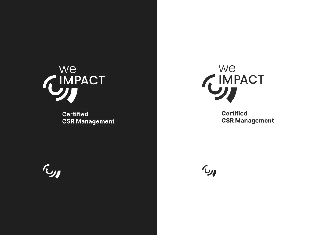 ars navigandi entwickelt die Corporate Identity für we IMPACT: Ein Umweltsiegeln für nachhaltiges Management.